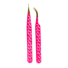 KIT PINZAS PESTANAS CON ESTUCHE RECTA Y CURVA fucsia