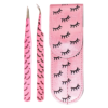 KIT PINZAS PESTANAS CON ESTUCHE RECTA Y CURVA rosa