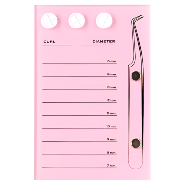 PLACA ACRILICA PARA PESTANAS CON DISENO PINZA