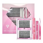 kit cluster pestañas con adhesivo y bonder extensiones fáciles beauty plus