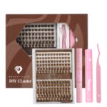 kit cluster color café extensiones de pestañas beauty plus